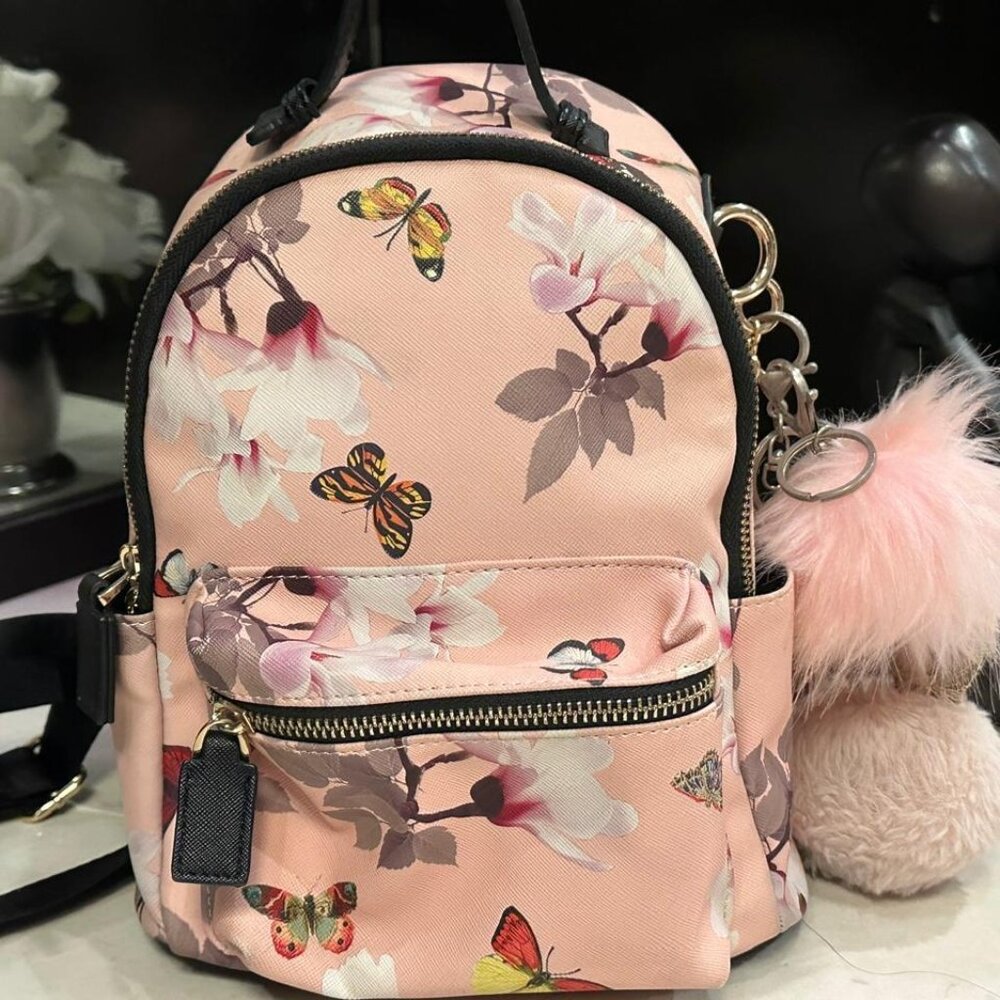 Dream Control Floral Mini Backpack Pink Butterfly Print Cute Backpack